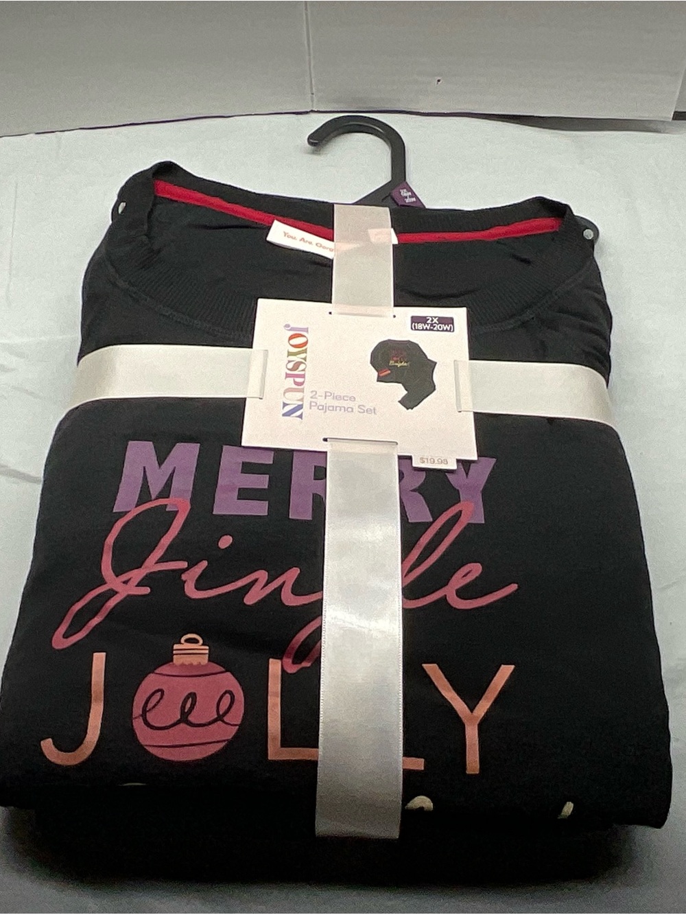 Women’s Black Merry Jingle Jolly 2-Piece Pajama Set